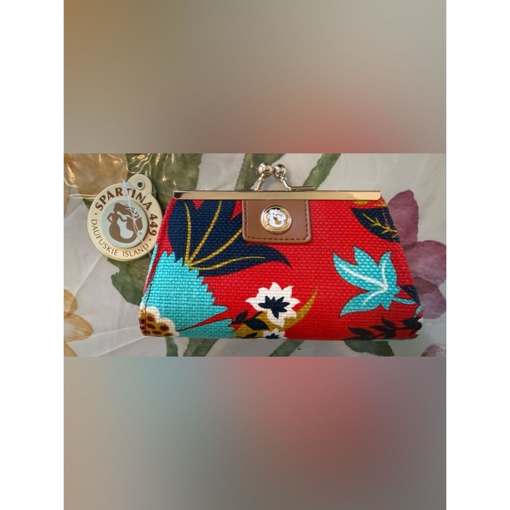 Spartina 449 Red Floral Coin Purse